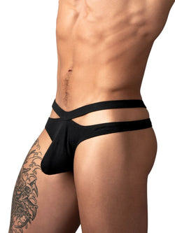Male Power Men's Underwear 237-308 Eco Cozy Cutout Thong Color Black thumbnail 2