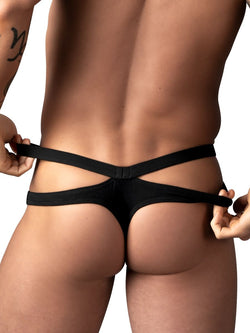 Male Power Men's Underwear 237-308 Eco Cozy Cutout Thong Color Black thumbnail 3