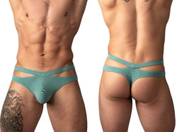Male Power Men's Underwear 237-308 Eco Cozy Cutout Thong Color Green thumbnail 1