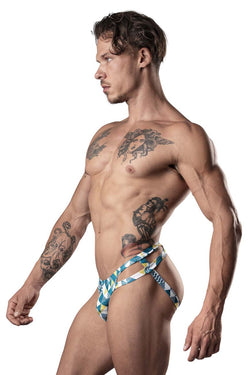 Male Power Men's Underwear 302-292 Cut It Out Cut Out Moonshine Color Blue-Green-White thumbnail 4