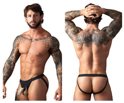 Male Power Men's Underwear 348-304 Open Ended Jock Open Front Elastic Cock Ring Color Black thumbnail 1