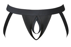 Male Power Men's Underwear 348-304 Open Ended Jock Open Front Elastic Cock Ring Color Black thumbnail 4
