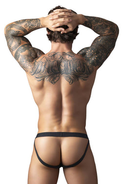Male Power Men's Underwear 348-304 Open Ended Jock Open Front Elastic Cock Ring Color Black thumbnail 3