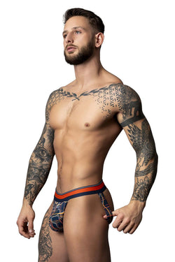 Male Power Men's Underwear 349-299 Soo Cumfy Jock Color Navy-Orange thumbnail 2
