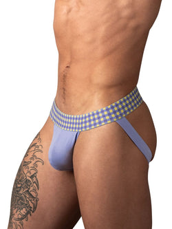 Male Power Men's Underwear 350-306 So Comfy Gingham Jockstrap in Purple Color Purple thumbnail 2