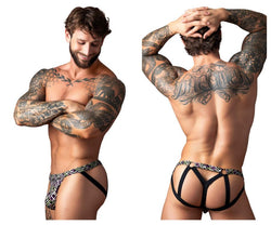 Male Power Men's Underwear 351-303 Gridlocked Strappy Ring Jock Color Printed thumbnail 1