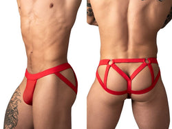 Male Power Men's Underwear 352-307 Mesh 2 Strappy Ring Jockstrap Color Red thumbnail 1
