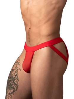 Male Power Men's Underwear 352-307 Mesh 2 Strappy Ring Jockstrap Color Red thumbnail 2