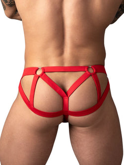 Male Power Men's Underwear 352-307 Mesh 2 Strappy Ring Jockstrap Color Red thumbnail 3