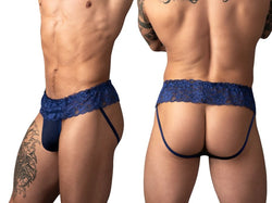 Male Power Men's Underwear 360-280 Sassy Lace Skirt Jock Color Navy thumbnail 1