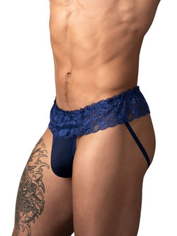 Male Power Men's Underwear 360-280 Sassy Lace Skirt Jock Color Navy thumbnail 2