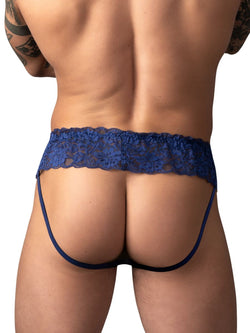 Male Power Men's Underwear 360-280 Sassy Lace Skirt Jock Color Navy thumbnail 3