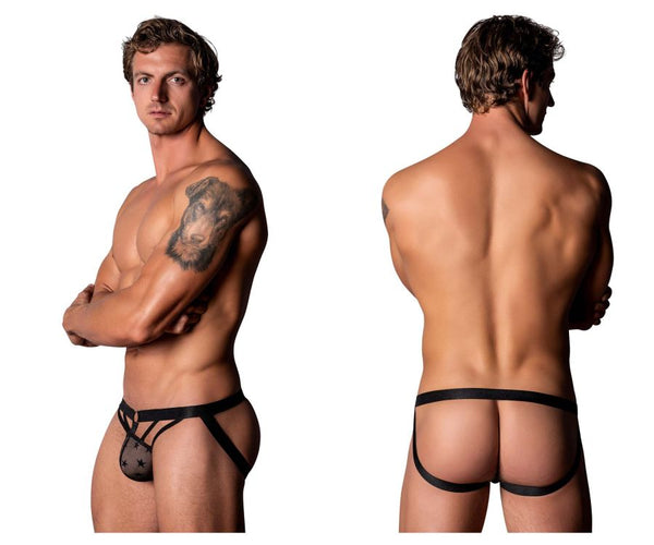 Male Power Men's Underwear 386-291 Love Star Jock with Ring Color Black