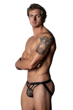 Male Power Men's Underwear 386-291 Love Star Jock with Ring Color Black thumbnail 2