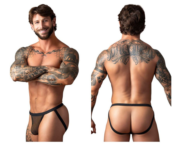 Male Power Men's Underwear 388-11C Fishnet 2 Jockstrap Color Black