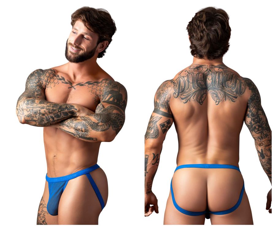 Male Power Men's Underwear 388-11C Fishnet 2 Jockstrap Color Royal