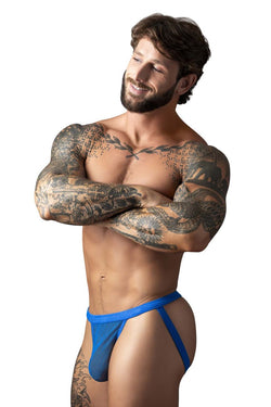 Male Power Men's Underwear 388-11C Fishnet 2 Jockstrap Color Royal thumbnail 2
