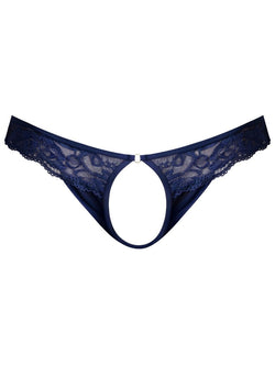 Male Power Men's Underwear 409-280 Sassy Lace Open Ring Thong Color Navy thumbnail 4