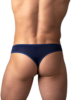 Male Power Men's Underwear 409-280 Sassy Lace Open Ring Thong Color Navy thumbnail 3