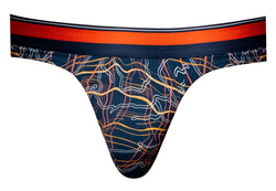 Male Power Men's Underwear 412-299 Soo Cumfy Thong Color Navy-Orange thumbnail 4