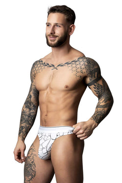 Male Power Men's Underwear 412-299 Soo Cumfy Thong Color White-Black thumbnail 2