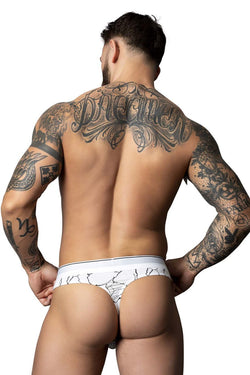 Male Power Men's Underwear 412-299 Soo Cumfy Thong Color White-Black thumbnail 3