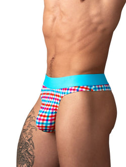 Male Power Men's Underwear 412-306 So Comfy Gingham Thong in Gingham Print Color Gingham Print thumbnail 2