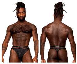 Male Power Men's Underwear 415-284 Rude Awakening Strap Thong Color Black thumbnail 1