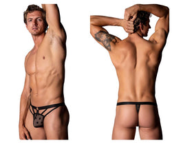 Male Power Men's Underwear 416-291 Love Star Thong with Ring Color Black thumbnail 1