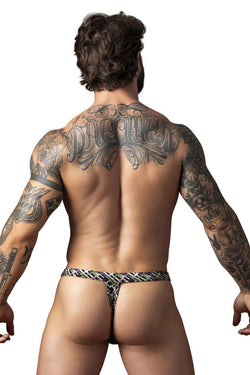 Male Power Men's Underwear 419-303 Gridlocked Thong Straps-Rings Color Printed thumbnail 3