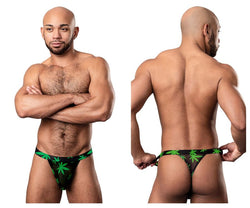 Male Power Men's Underwear 433-294 Hazy Dayz Micro Thong Color Pot Leaf thumbnail 1