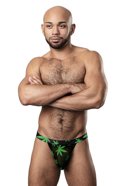 Male Power Men's Underwear 433-294 Hazy Dayz Micro Thong Color Pot Leaf thumbnail 2
