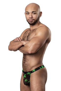 Male Power Men's Underwear 433-294 Hazy Dayz Micro Thong Color Pot Leaf thumbnail 4
