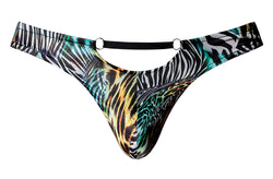 Male Power Men's Underwear 439-295 Go Wild Thong with 2 Rings Color Multi Animal thumbnail 4