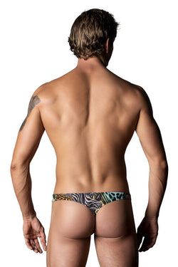 Male Power Men's Underwear 439-295 Go Wild Thong with 2 Rings Color Multi Animal thumbnail 3