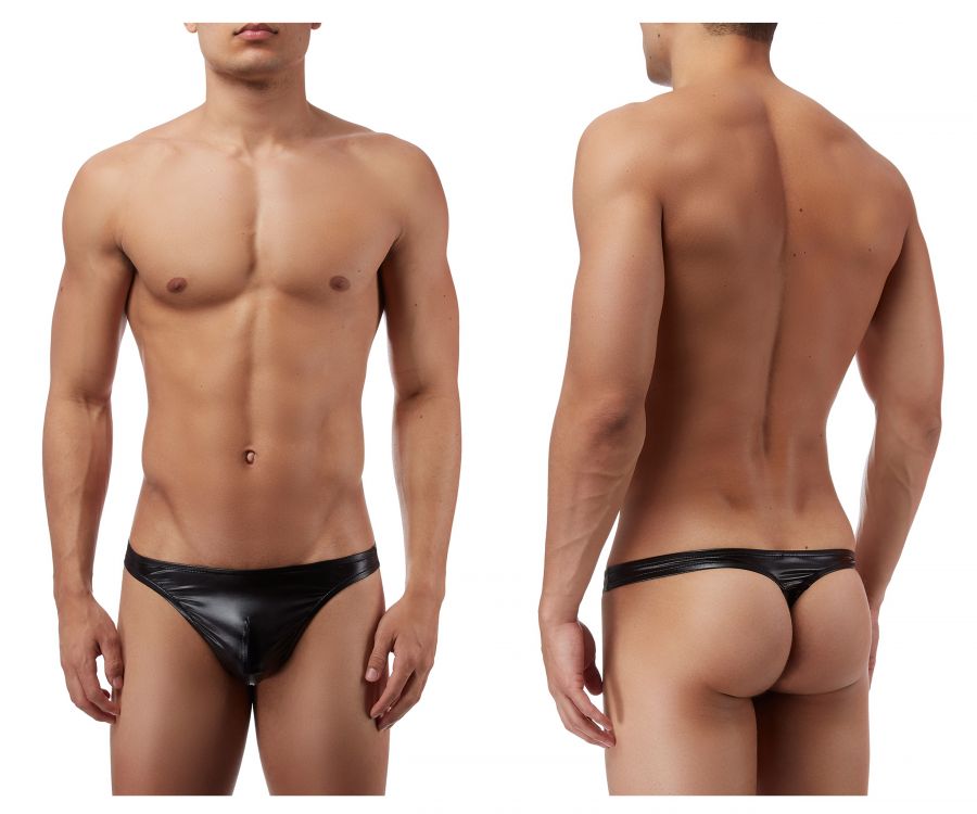 Male Power Men's Underwear 440003 Liquid Onyx Classic Thong Color Black