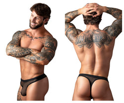 Male Power Men's Underwear 441-11C Fishnet 2 Bong Thong Color Black thumbnail 1