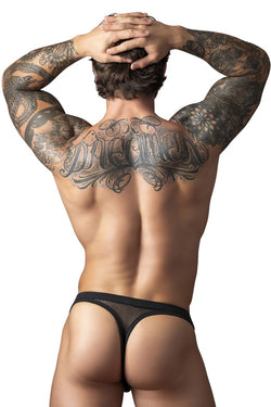 Male Power Men's Underwear 441-11C Fishnet 2 Bong Thong Color Black thumbnail 3