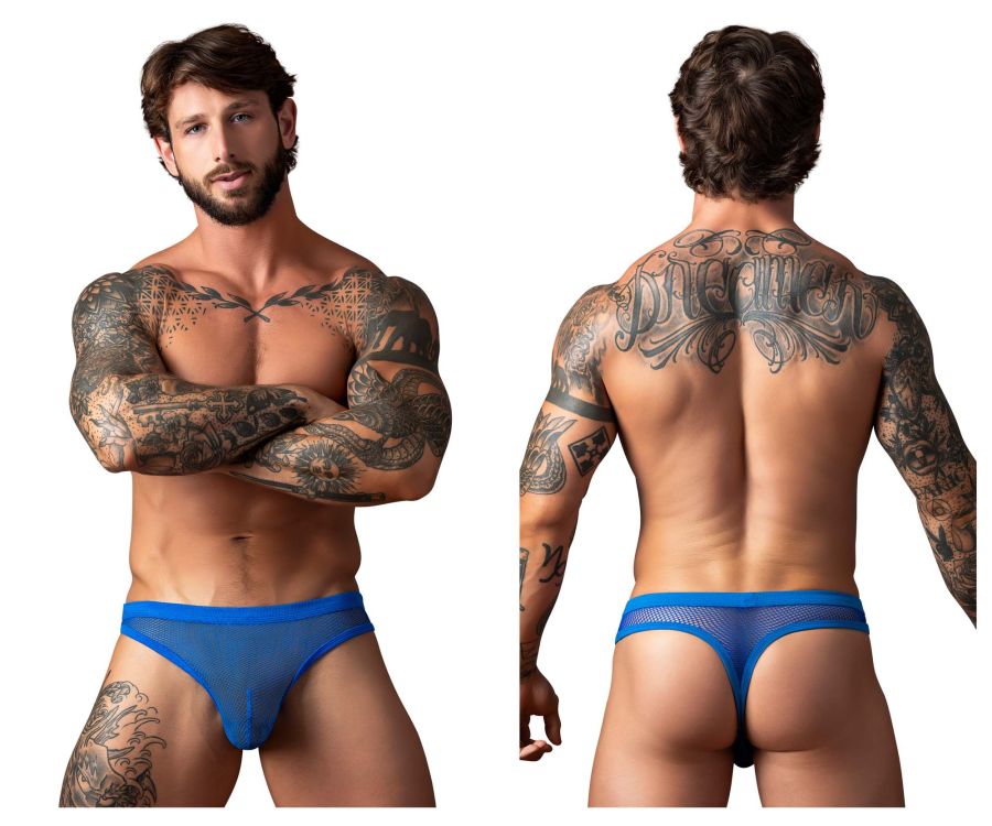 Male Power Men's Underwear 441-11C Fishnet 2 Bong Thong Color Royal