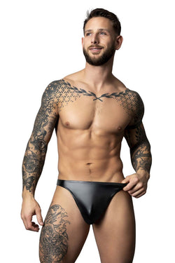 Male Power Men's Underwear 442-301 Liquid Onyx 2.0 Bong Thong Color Black thumbnail 2