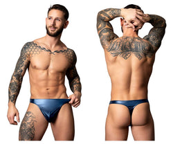 Male Power Men's Underwear 442-301 Liquid Onyx 2.0 Bong Thong Color Blue thumbnail 1