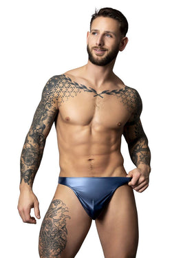 Male Power Men's Underwear 442-301 Liquid Onyx 2.0 Bong Thong Color Blue thumbnail 2