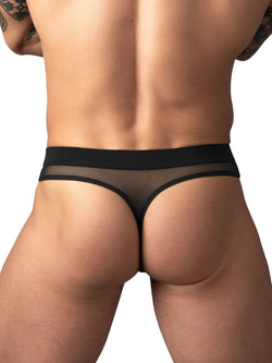 Male Power Men's Underwear 442-307 Mesh 2 Bong Thong Color Black thumbnail 3