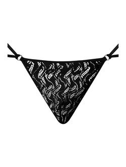 Male Power Men's Underwear 456-305 Ripple Micro V-String Thong Color Black thumbnail 4
