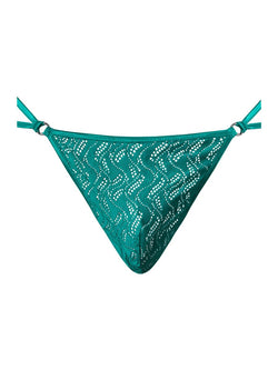 Male Power Men's Underwear 456-305 Ripple Micro V-String Thong Color Teal thumbnail 4