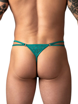 Male Power Men's Underwear 456-305 Ripple Micro V-String Thong Color Teal thumbnail 3