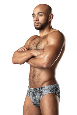 Male Power Men's Underwear 486-286 Dirty Denim Bikini Color Denim Print thumbnail 2