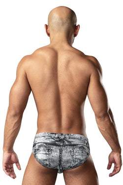 Male Power Men's Underwear 486-286 Dirty Denim Bikini Color Denim Print thumbnail 3