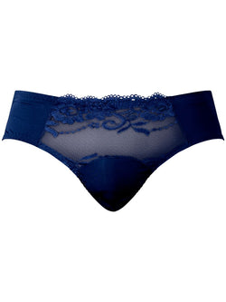 Male Power Men's Underwear 492-280 Sassy Lace Bikini Sold Pouch Color Navy thumbnail 4