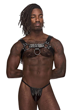 Male Power Men's Underwear 590-266 Leather Aries Harness Color Black thumbnail 2